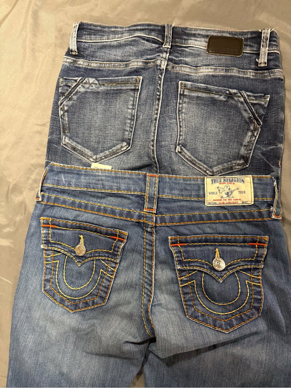 Women’s Size 26 True Religion Slim Straight & 25 Buckle Black Ankle Skinny Jeans